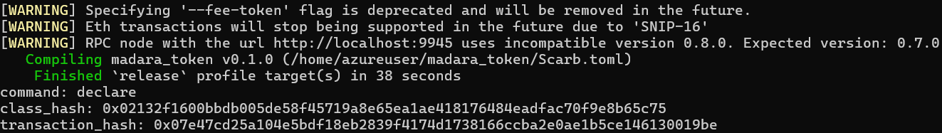 Gas token declared