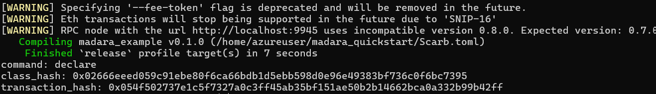 Contract declared